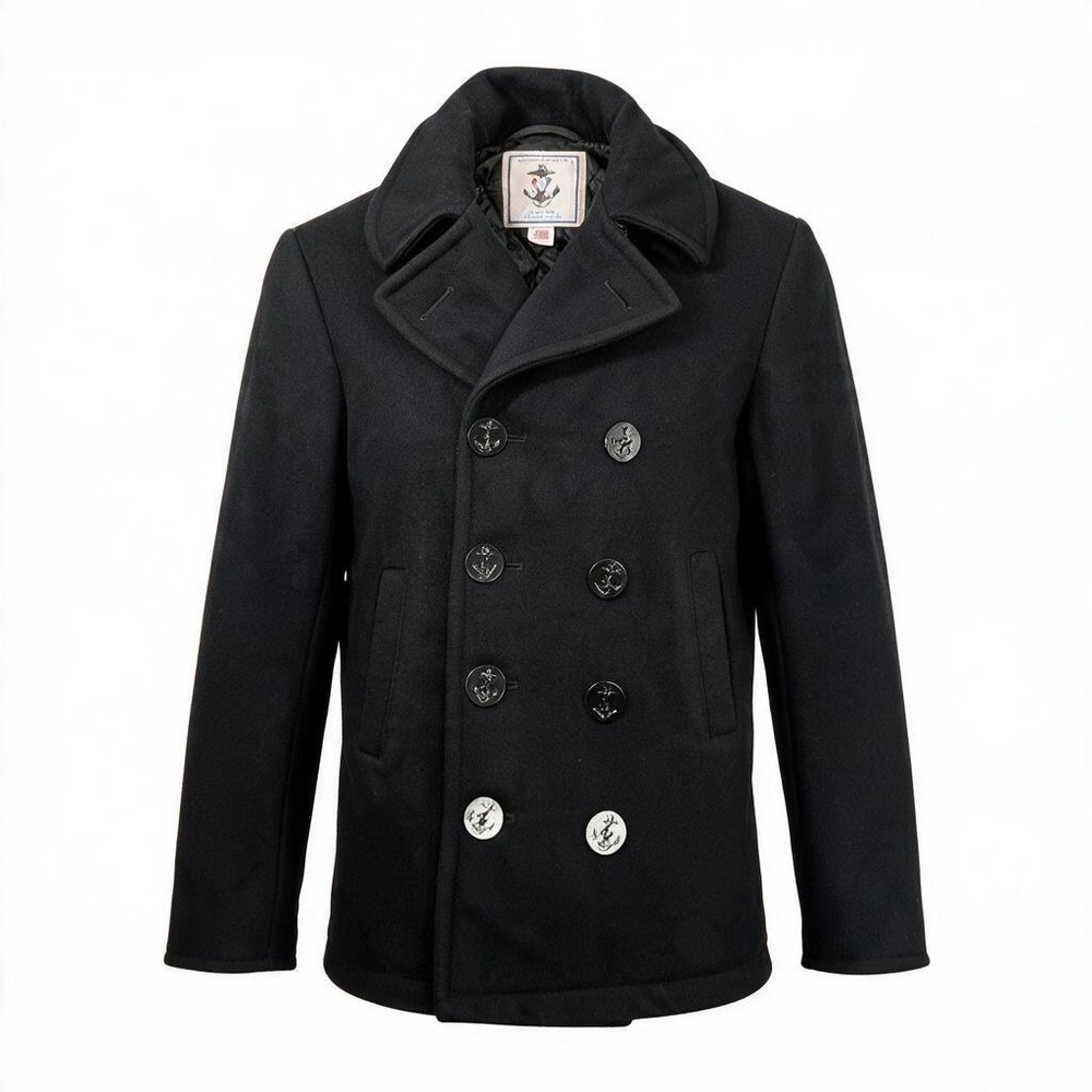 Sterlingwear Anchor Collection M22 Classic Navy Peacoat Black Wool Blend Coat
